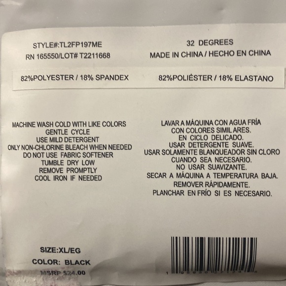 NEW 32* Heat. Women’s Leggins. Cozy Heat. Black. Extra Warm. - Picture 5 of 6